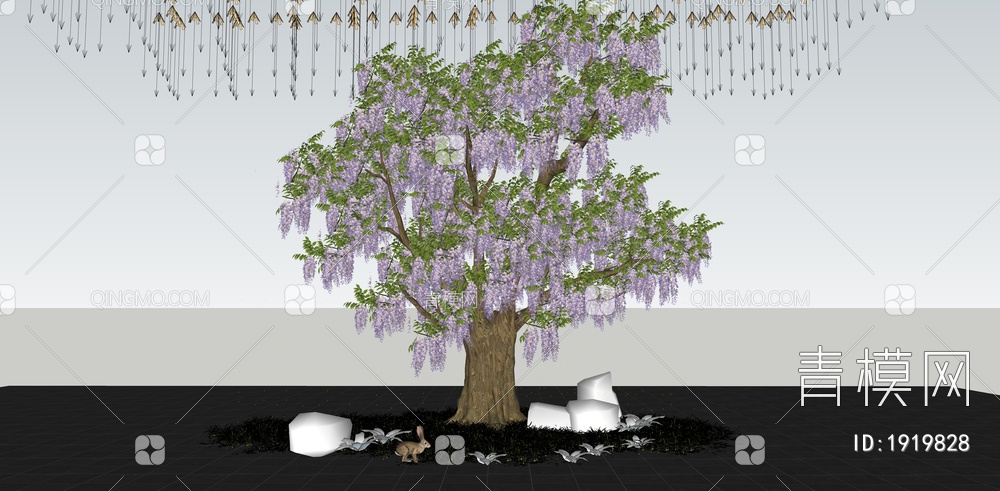 紫藤萝大树SU模型下载【ID:1919828】