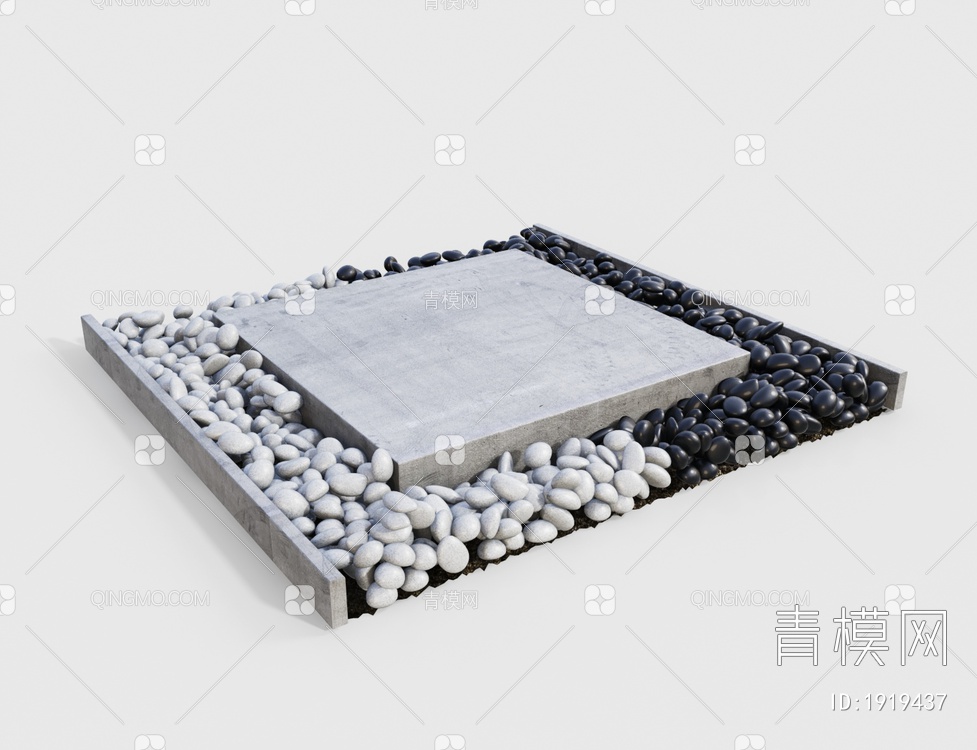 鹅卵石 石板路3D模型下载【ID:1919437】