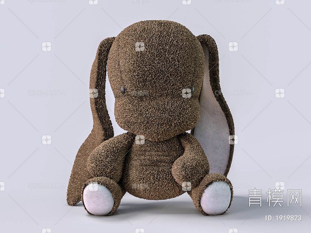 毛绒玩具长耳朵兔3D模型下载【ID:1919823】