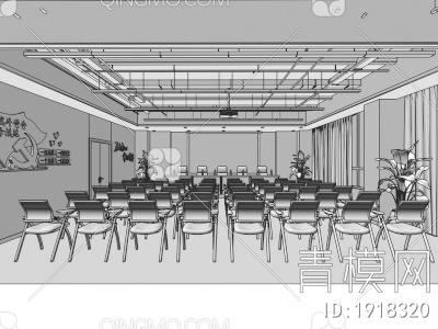 会议室 报告厅3D模型下载【ID:1918320】