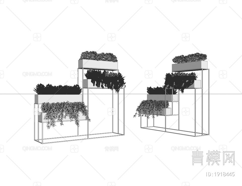 植物架绿植盆景盆栽3D模型下载【ID:1918445】