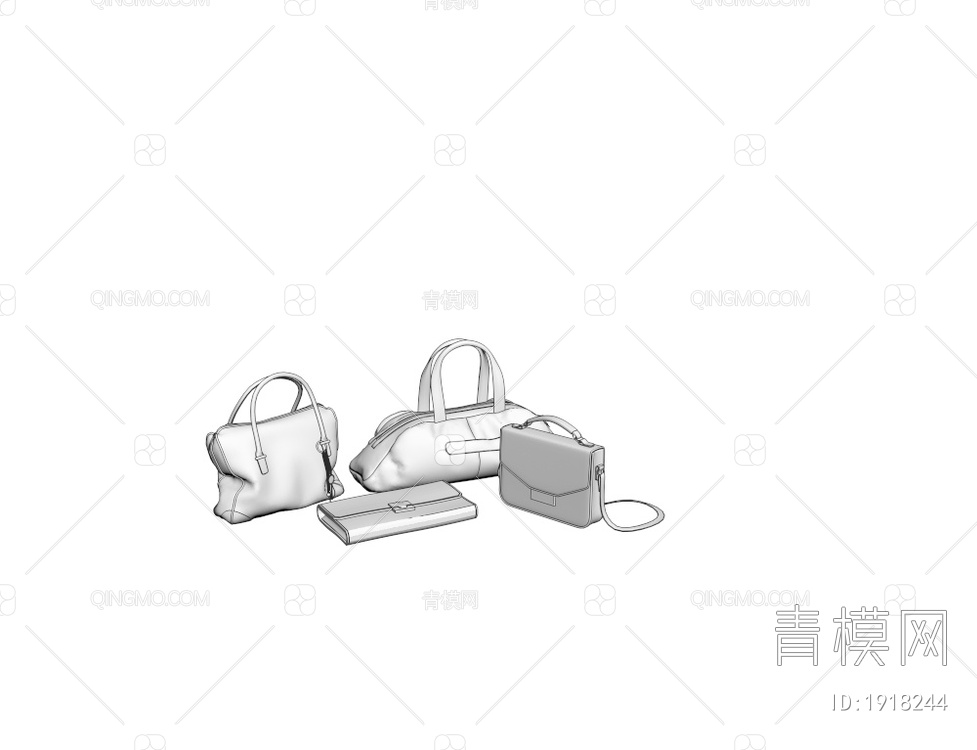 皮包 单肩包 箱包3D模型下载【ID:1918244】