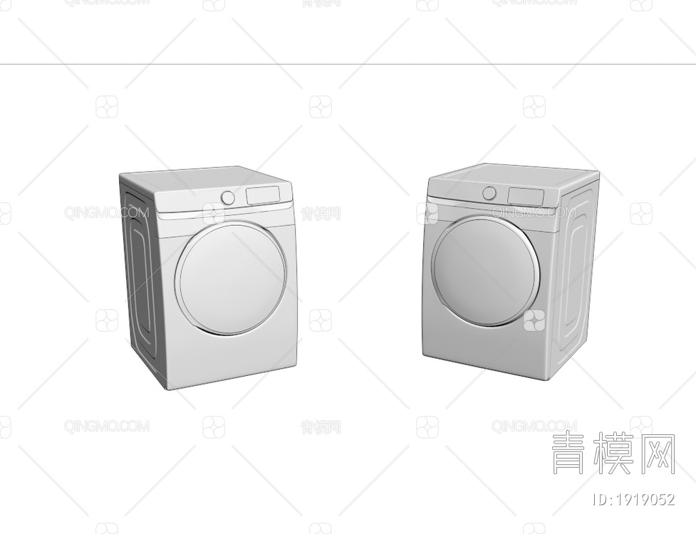 智能洗衣机 滚筒洗衣机3D模型下载【ID:1919052】