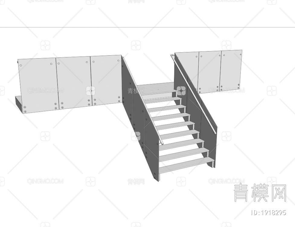 玻璃扶手楼梯3D模型下载【ID:1918295】