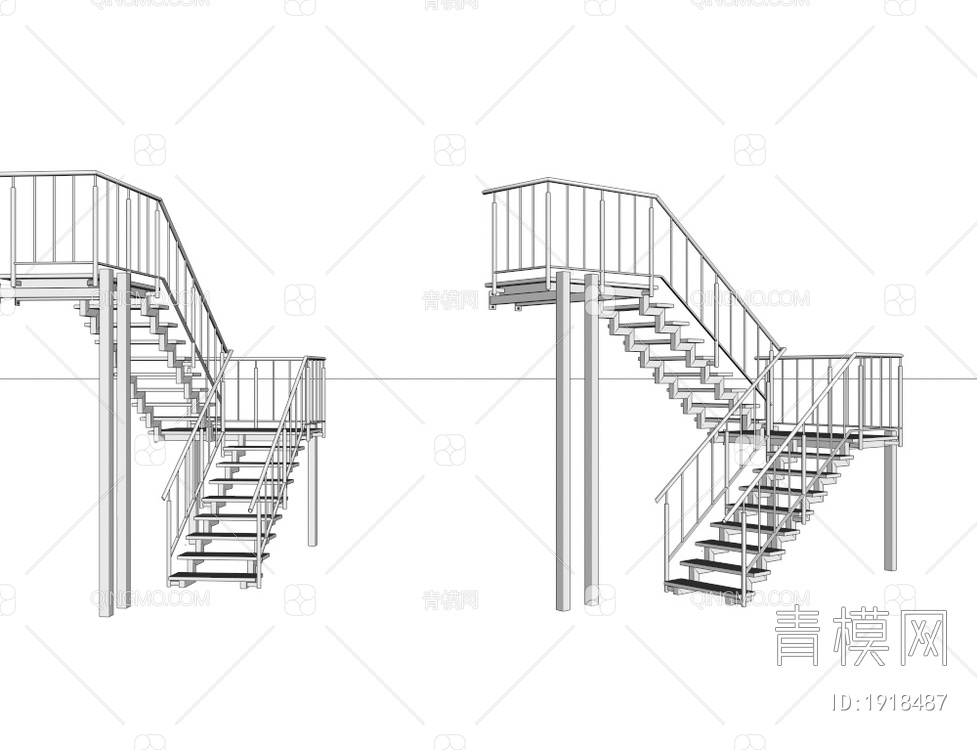 铁艺楼梯3D模型下载【ID:1918487】