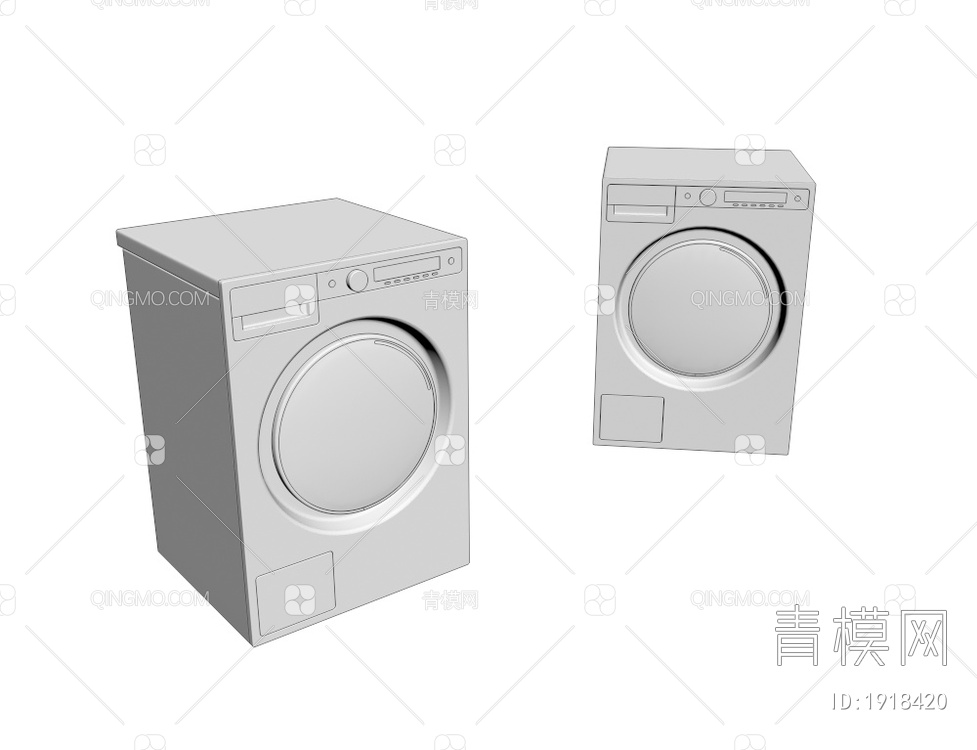 洗衣机 滚筒洗衣机3D模型下载【ID:1918420】