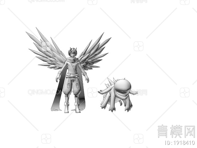 虚拟人物 游戏怪兽人物角色3D模型下载【ID:1918410】