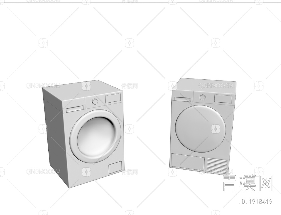 洗衣机   滚筒洗衣机3D模型下载【ID:1918419】