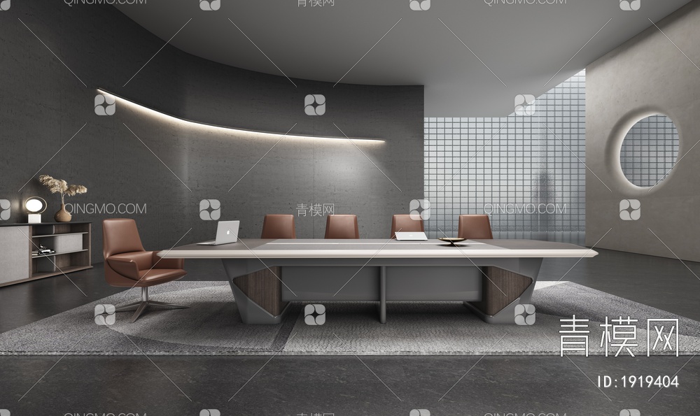 办公会议桌 会议椅子 公共办公会议室3D模型下载【ID:1919404】