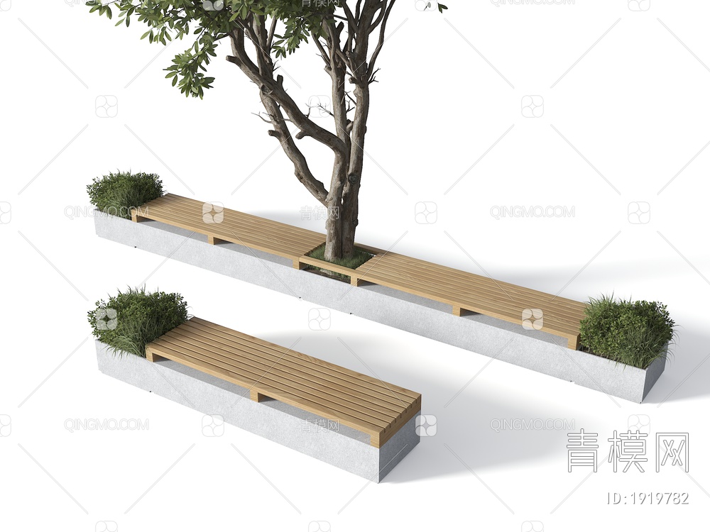 景观树池坐凳 景观坐凳 景观条凳 条石坐凳 花池坐凳 景观座椅3D模型下载【ID:1919782】