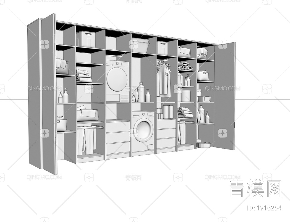 洗衣储物柜3D模型下载【ID:1918254】