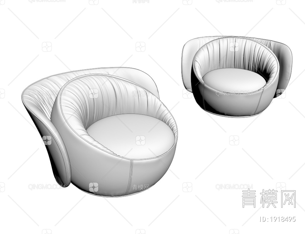 真皮休闲沙发3D模型下载【ID:1918495】