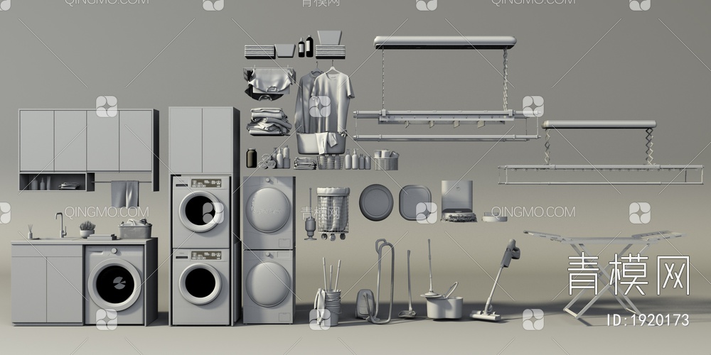 洗衣机3D模型下载【ID:1920173】