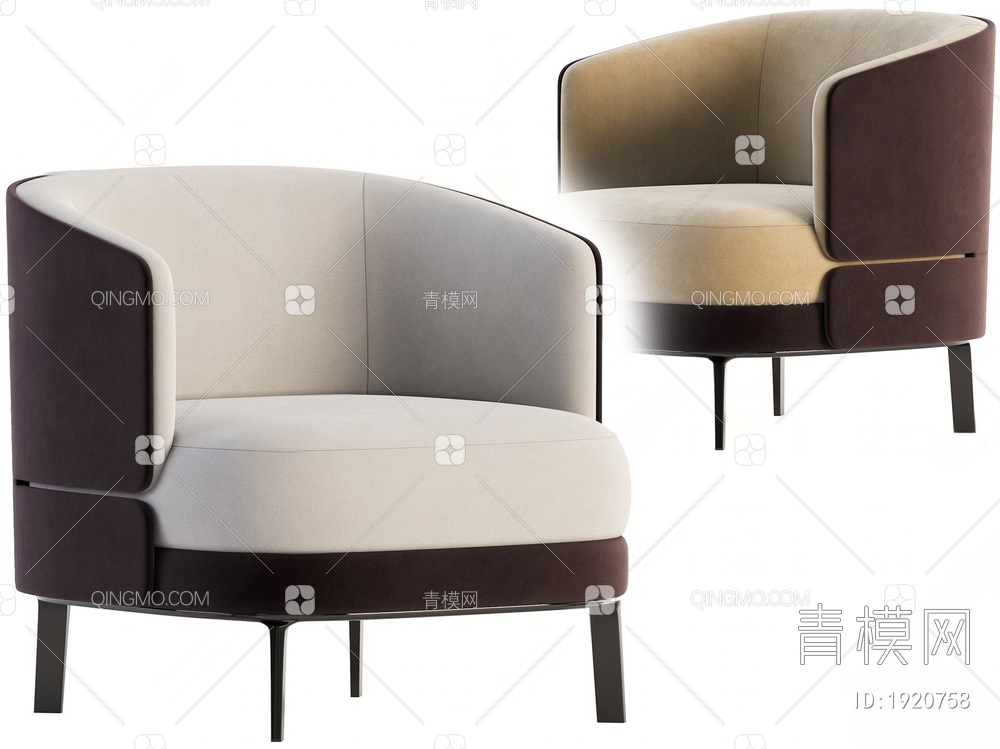 HC28休闲单人沙发3D模型下载【ID:1920758】