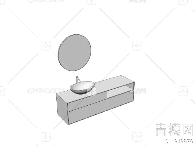 洗手台盆 柜子3D模型下载【ID:1919876】