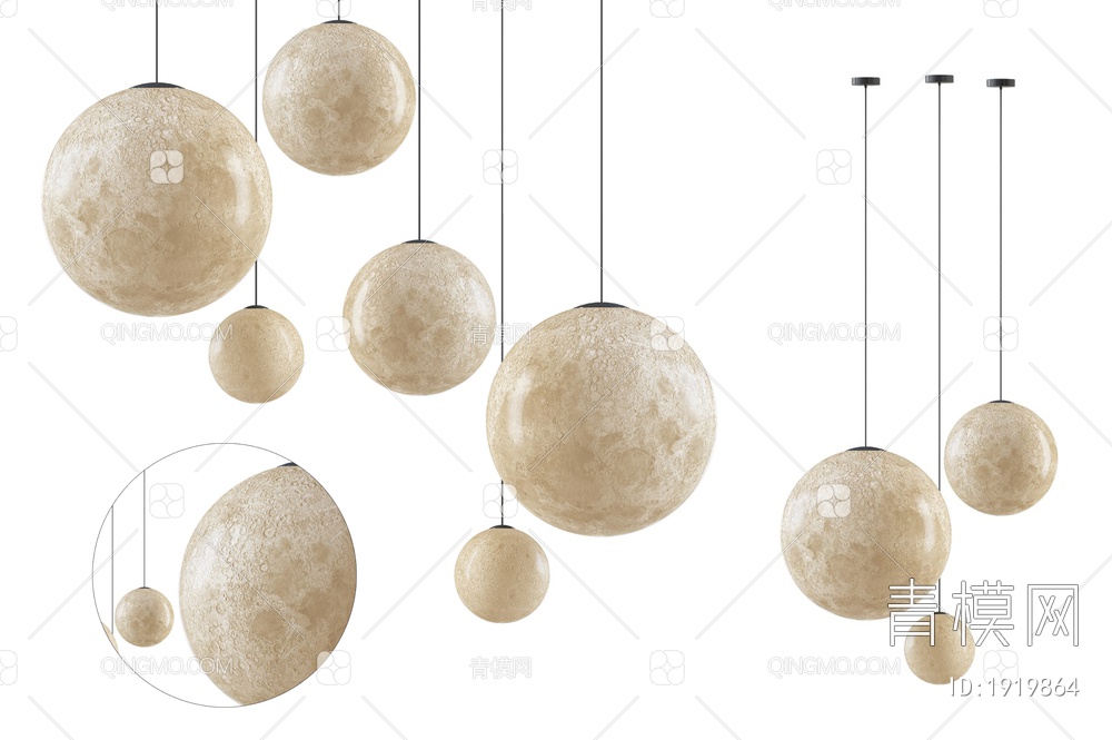 月星球吊灯3D模型下载【ID:1919864】