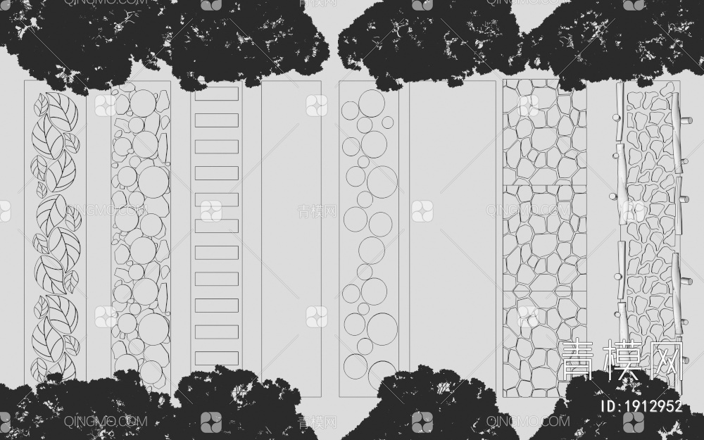 汀步_生态汀步_公园汀步3D模型下载【ID:1912952】