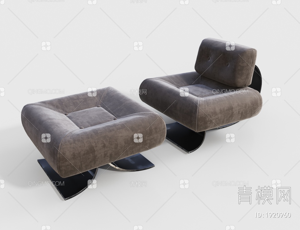 皮革休闲沙发3D模型下载【ID:1920960】