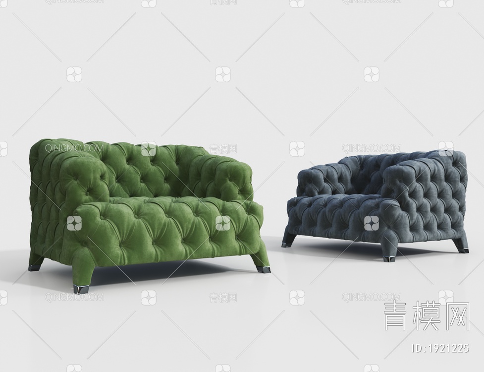 布艺单人沙发3D模型下载【ID:1921225】