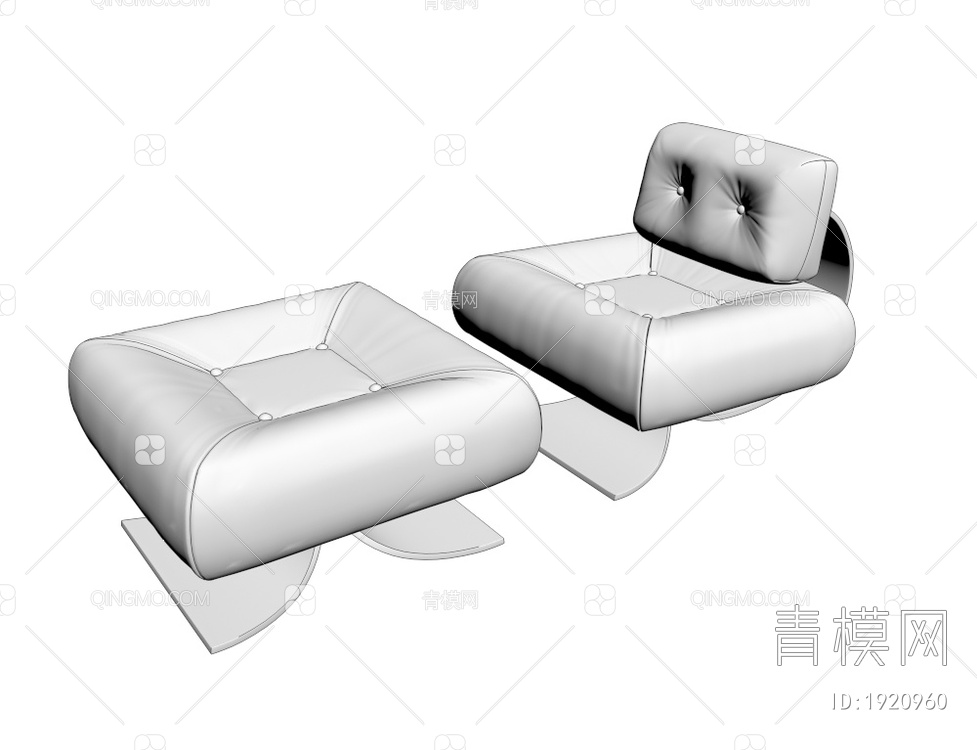 皮革休闲沙发3D模型下载【ID:1920960】