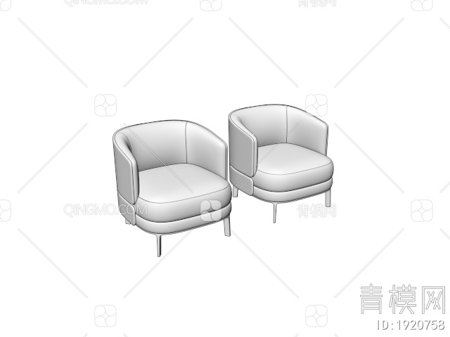 HC28休闲单人沙发3D模型下载【ID:1920758】