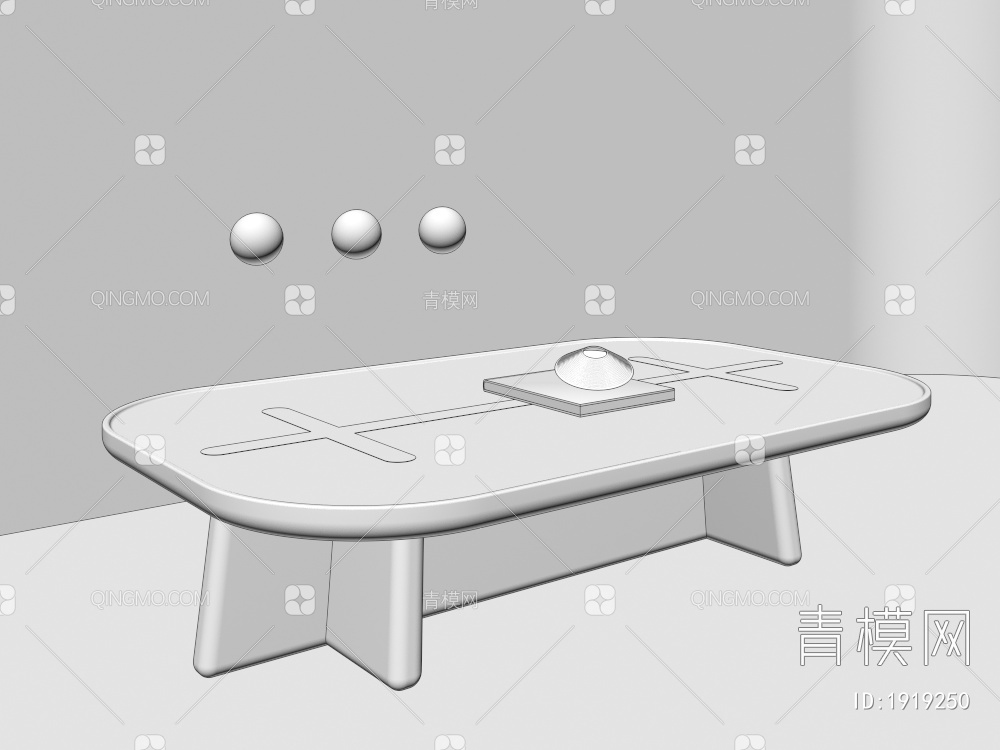 实木，椭圆，茶几3D模型下载【ID:1919250】