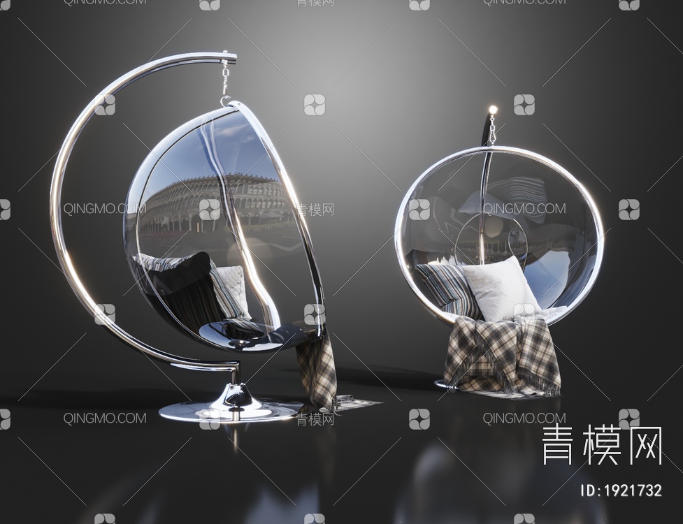 玻璃休闲吊椅3D模型下载【ID:1921732】