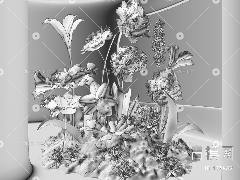 花卉艺术雕塑装置3D模型下载【ID:1920692】