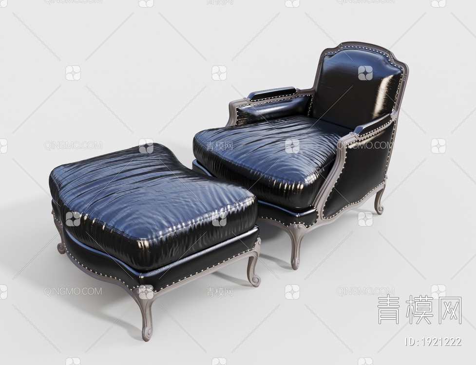 真皮 皮革 休闲沙发椅凳子3D模型下载【ID:1921222】
