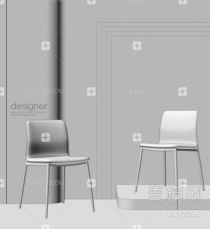 餐椅 单椅  休闲椅3D模型下载【ID:1920686】