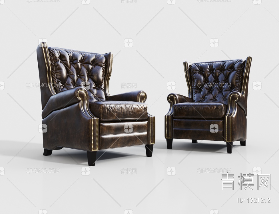 皮革休闲沙发3D模型下载【ID:1921212】