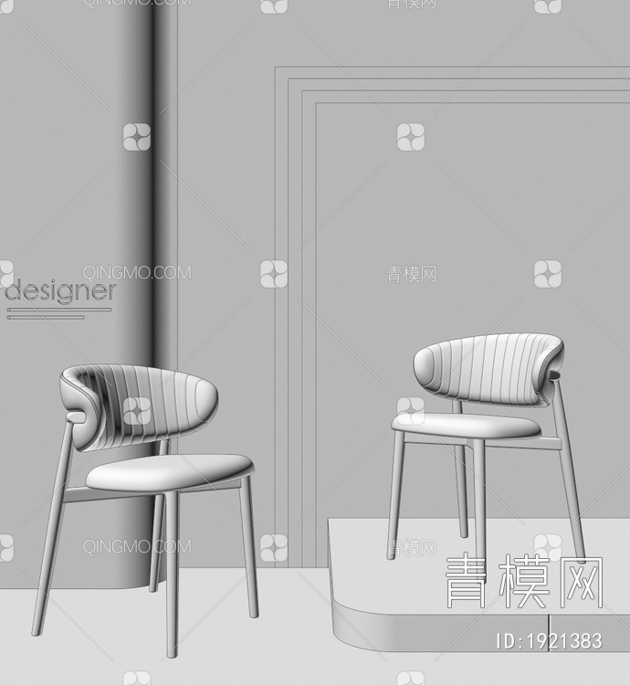 餐椅 单椅  休闲椅3D模型下载【ID:1921383】