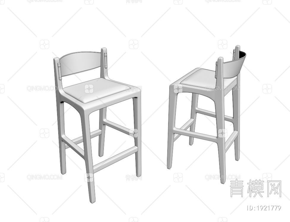 皮革吧台椅3D模型下载【ID:1921779】