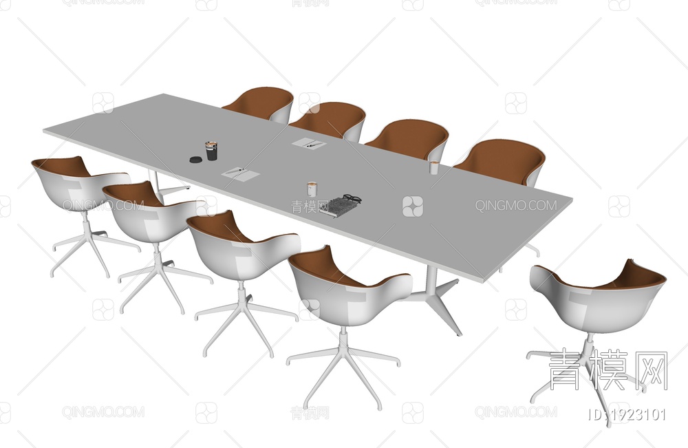 办公会议桌椅组合SU模型下载【ID:1923101】