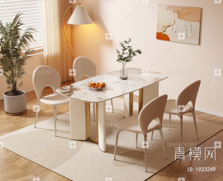 餐桌椅组合3D模型下载【ID:1923249】