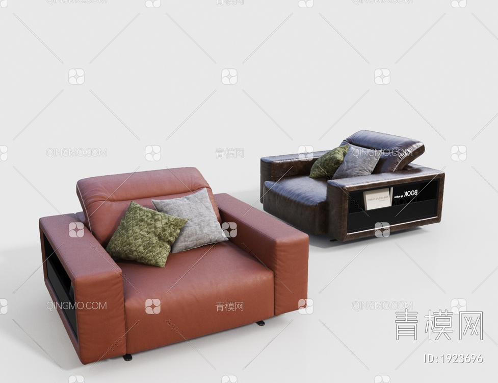 单人真皮沙发3D模型下载【ID:1923696】