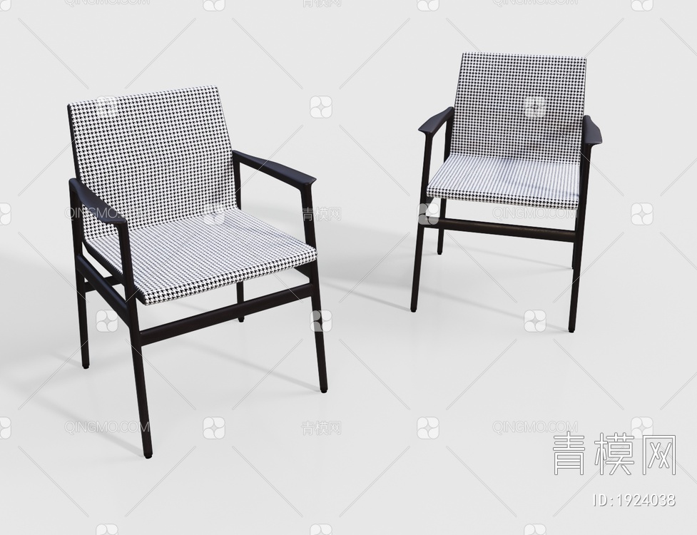 扶手靠背单椅3D模型下载【ID:1924038】