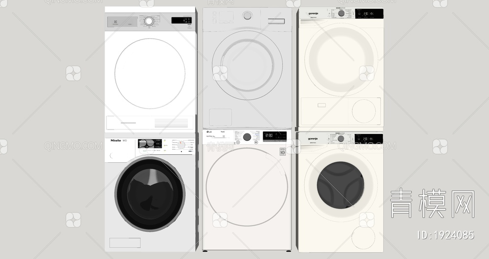 洗衣机 烘干机组合SU模型下载【ID:1924085】