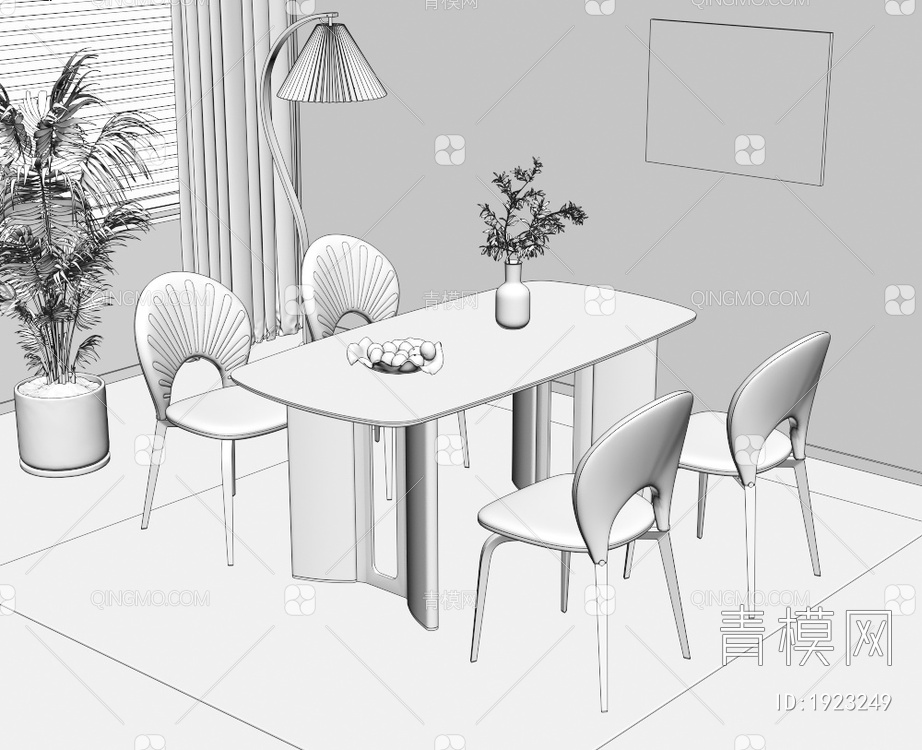 餐桌椅组合3D模型下载【ID:1923249】