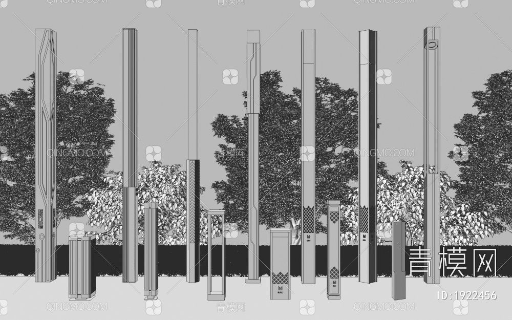 庭院灯 草坪灯3D模型下载【ID:1922456】