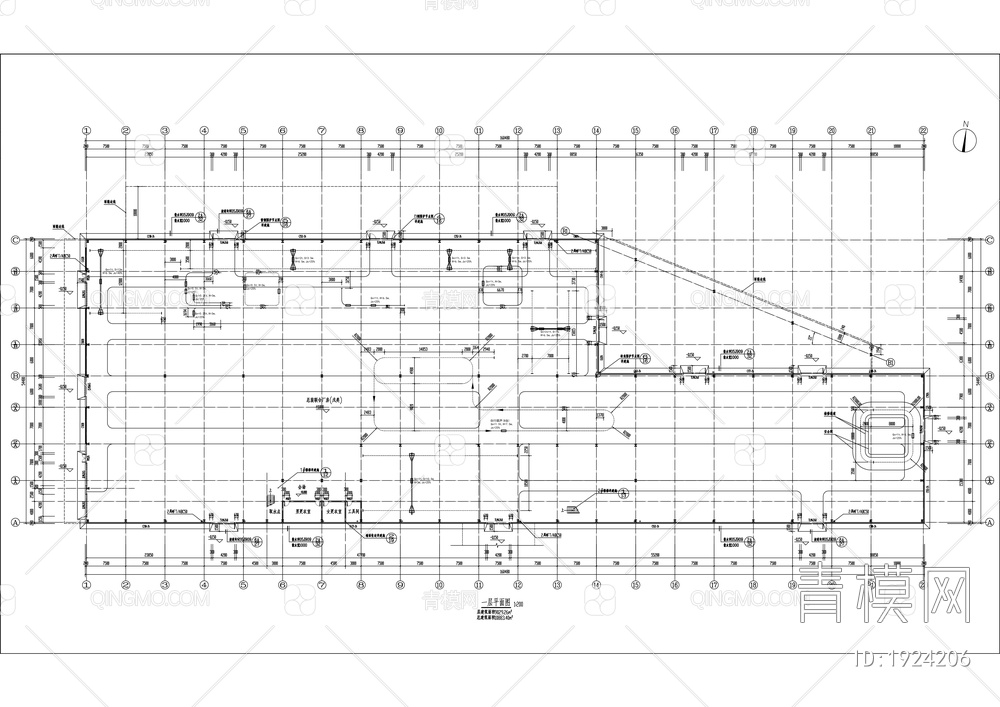 智能化整车检测车间：主体厂房设施建设【ID:1924206】