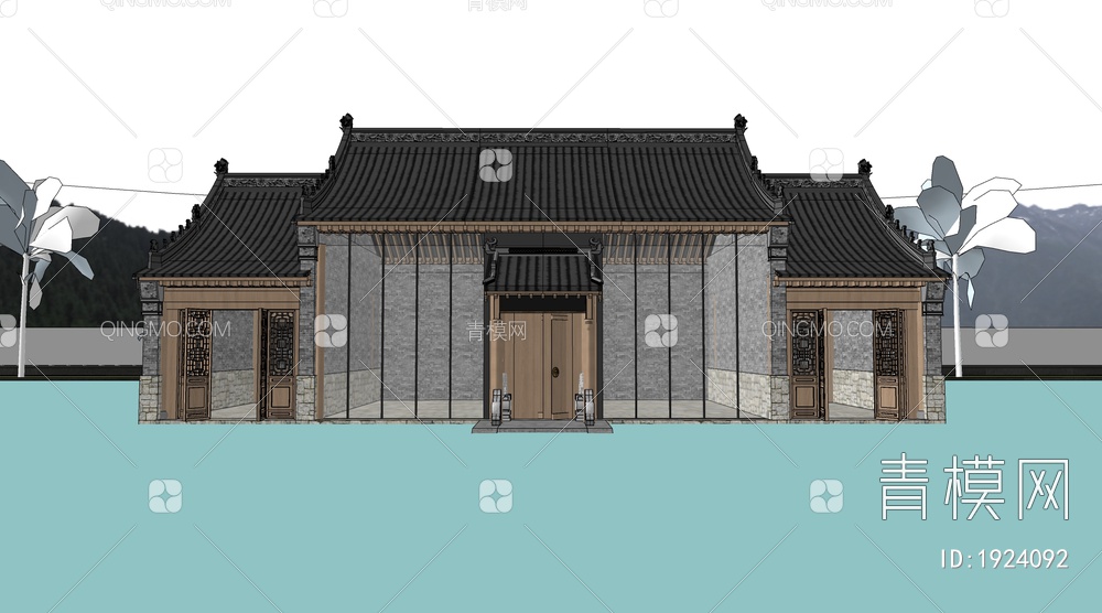 古建筑SU模型下载【ID:1924092】