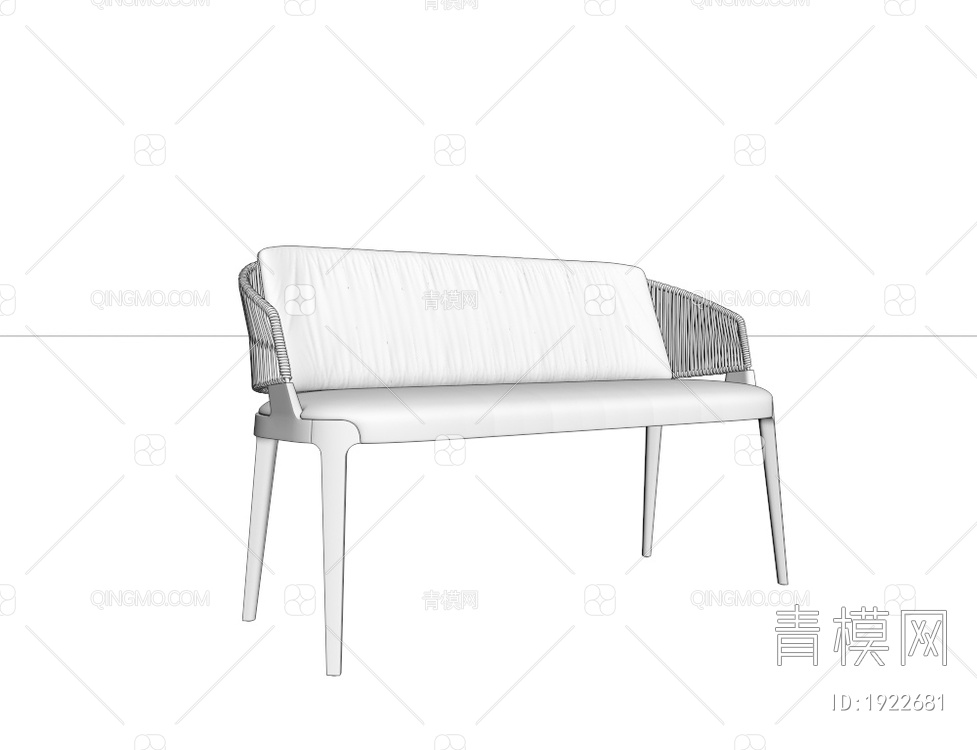 原木休闲长椅 靠椅3D模型下载【ID:1922681】