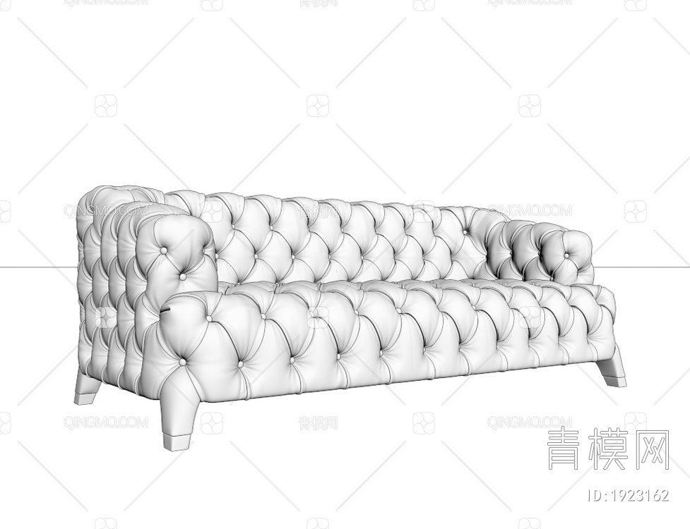 真皮双人沙发3D模型下载【ID:1923162】