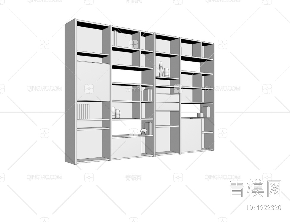 装饰柜 书柜 储物柜3D模型下载【ID:1922320】