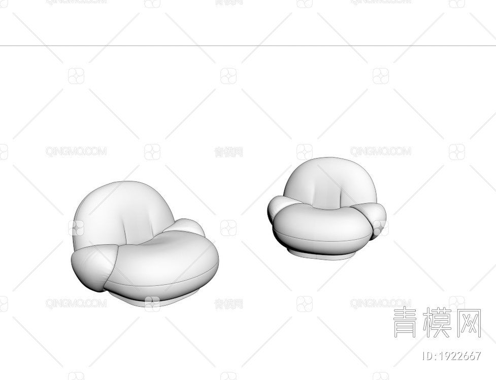 休闲单人沙发3D模型下载【ID:1922667】