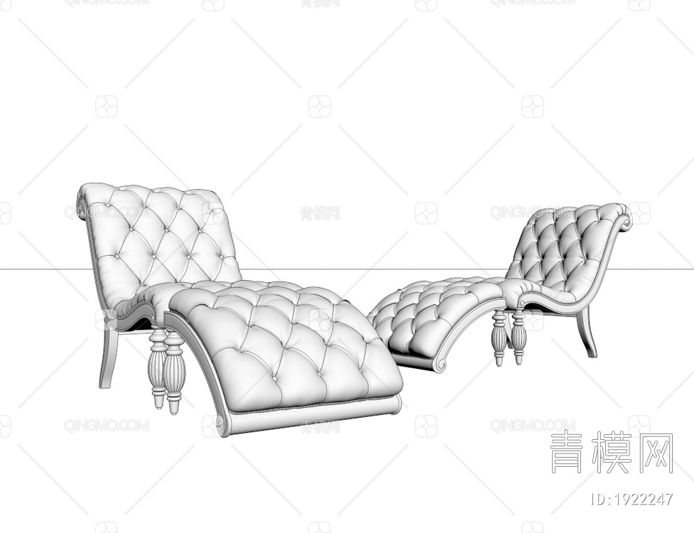 布艺躺椅3D模型下载【ID:1922247】