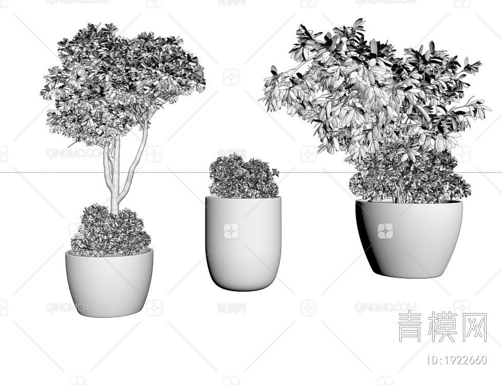 绿植盆栽3D模型下载【ID:1922660】