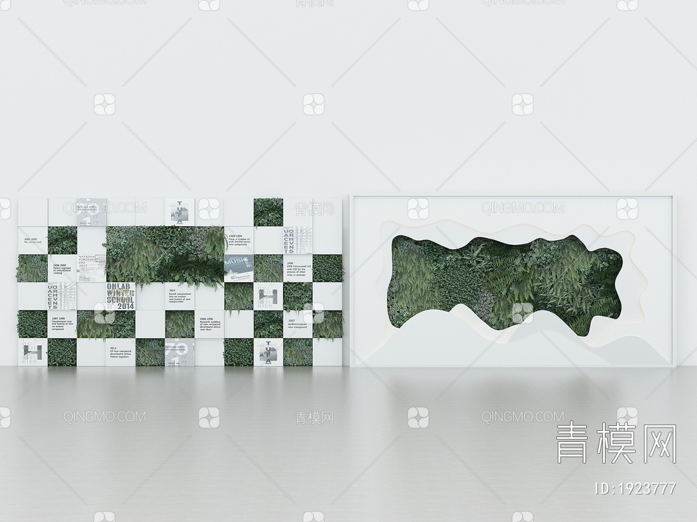 景墙，绿植墙，屏风隔断墙，植物墙，造景墙3D模型下载【ID:1923777】