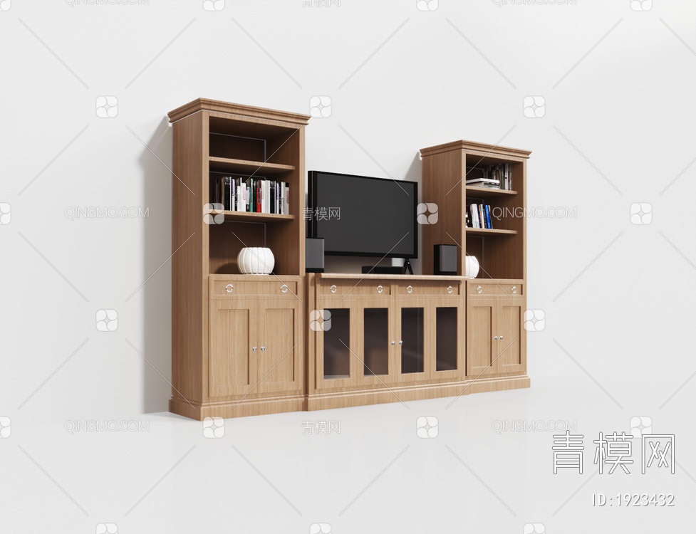 电视背景墙 电视柜3D模型下载【ID:1923432】